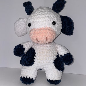 Hand Made Crochet Blueberry Cow Plushy Toy