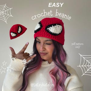 Spiderman-mössa virkmönster