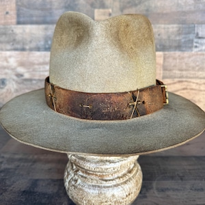 Rusty -Classic Tall Crown Fedora // Kreative Kranium Handmade Original 100% Oatmeal Rabbit // 57 cm or US 7 1/8 // In Stock
