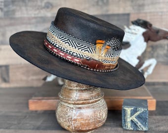 VINTAGE Hand Woven Boho Wide Brim Gaucho Sombrero Hat Biltmore Bohemian Hand Woven Toyo Gaucho Hat | eBay main image 2