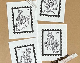 Poisonous Plant Stamp Relief Prints