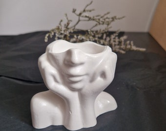 Woman face flower vase | Lady head vase | Decorative vase | Female figure vase | gift ideas | gift for her