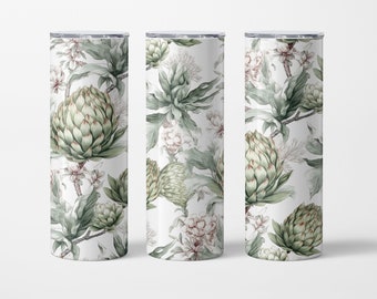 20oz Skinny Tumbler Agave on white Sublimation Design Templates, Tumbler Straight PNG Digital