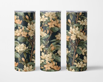 20oz Skinny Tumbler Plumeria with buds Sublimation Design Templates, Tumbler Straight PNG Digital