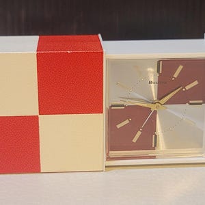 Vintage Bulova Travel Clock and Box