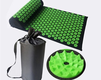 Acupressure Mat and Pillow Set with Bag Muscle Relaxation Stress Relief Aerobic