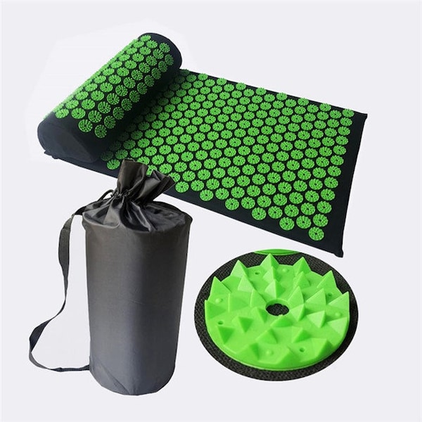 Acupressure Mat and Pillow Set with Bag Muscle Relaxation Stress Relief Aerobic