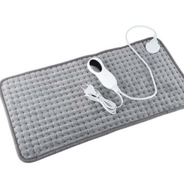 Electric Heating Pad for Back Pain Relief & Cramps, Size: 12 x 24 inch, 10 Heat Settings Electric Heating Pads, Therapy , Charcoal Gray