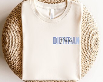 Camisa de dietista personalizada, camiseta de dietista personalizada, regalo de dietista registrado, nutricionista, regalo de agradecimiento, regalo de RD Grad