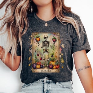 T-shirt de carte de tarot de la diététicienne, chemise de nutritionniste, art du squelette, santé et bien-être, nutrition, chemise de jardinier, cadeaux de diététiste