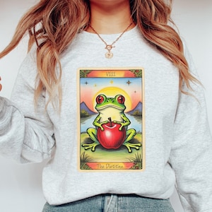 Sweat-shirt grenouille et pomme diététicien, pull nutritionniste, oeuvres d'art pour cartes de tarot squelette, santé et bien-être, chemise de jardinier, cadeaux de diététiste