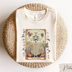 Camiseta esqueleto de la temporada de otoño, camisa de cartas del tarot amante de las plantas, regalo de jardinero, regalo amante de las plantas, camisa de mamá planta, camisa de jardinería