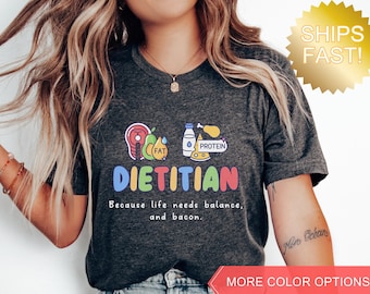 Regalo de camisa de dietista registrado para dietista, linda camiseta de salud y bienestar, camisa de nutrición, futuro graduado de dietista, camiseta de alimentos