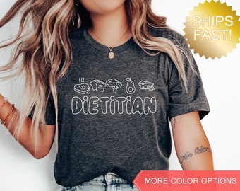 Registered Dietitian Shirt Gift for Dietitian, Cute Health and Wellness TShirt, Nutrition Shirt, Future Dietitian Graduate, Food Tee