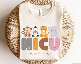Camicia da infermiera NICU, T-shirt per animali da infermiera NICU, Regalo per infermiera NICU, Regalo di apprezzamento per infermiere, Maglietta per unità di terapia intensiva neonatale, Maglietta da infermiera NICU