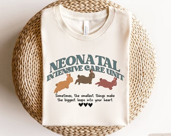 Camicia da infermiera NICU, simpatici coniglietti T-shirt da infermiera NICU, regalo per infermiera NICU, maglietta dell'unità di terapia intensiva neonatale, maglietta da infermiera NICU