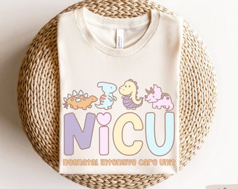 Camicia da infermiera NICU, T-shirt per animali da infermiera NICU, Regalo per infermiera NICU, Regalo di apprezzamento per infermiere, Unità di terapia intensiva neonatale, Maglietta dinosauro infermiera NICU