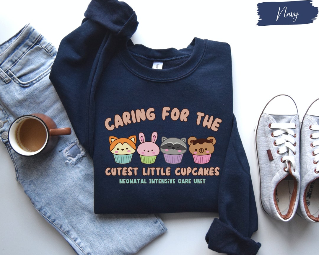 NICU Nurse Sweatshirt, NICU Nurse Cute Cupcakes Sweater, NICU Nurse
