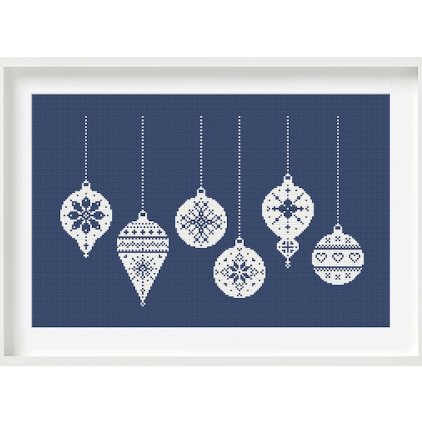 Cross stitch pattern, Nordic Trinkets, Scandi Christmas, Christmas Baubles, Festive Decorations, PDF Download, designed by ProjectAlleycatt