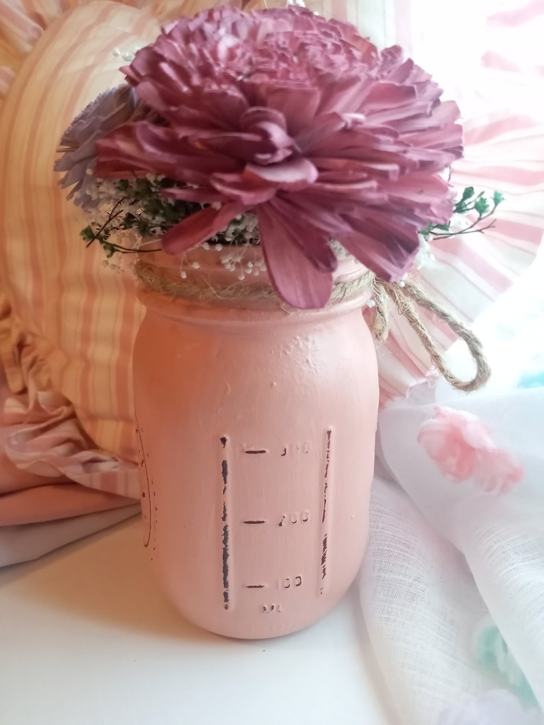 Sola Wood Flower Mason Jar Arrangement Etsy