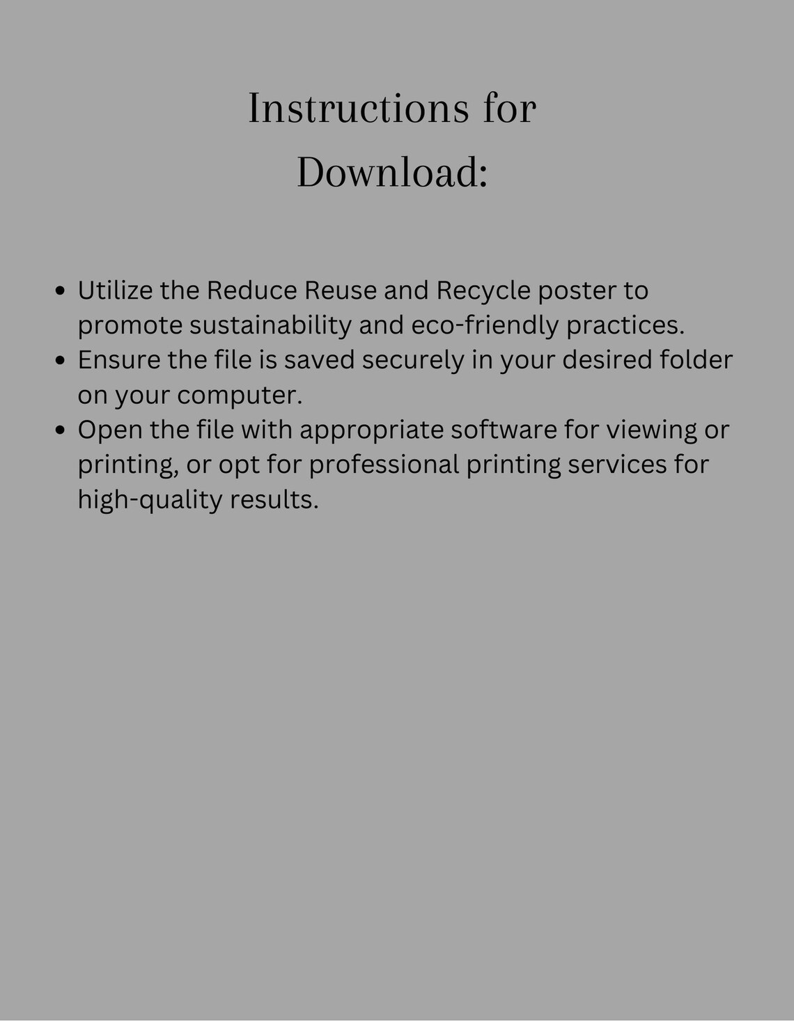 Reduce Reuse Recycle