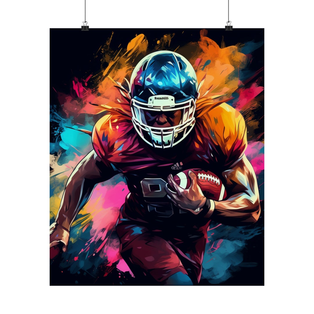Matte Vertical Poster - Dynamic Football Run - Etsy