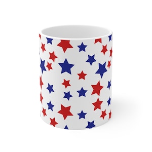 Stars 4th of July 11oz White Coffee Mug