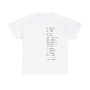 55 Burgers 55 Fries - I Think You Should Leave - White Unisex Heavy Cotton Tee