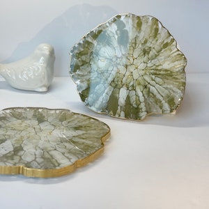 Green and Gold Coasters, Coaster, Epoxy Coasters, Beautiful Epoxy Coaster ( Number of items in Set 2)