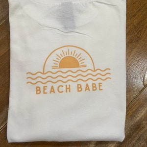 Beach Babe Tshirt, Kids beach babe tshirt, toddler beach babe tshirt, custom made
