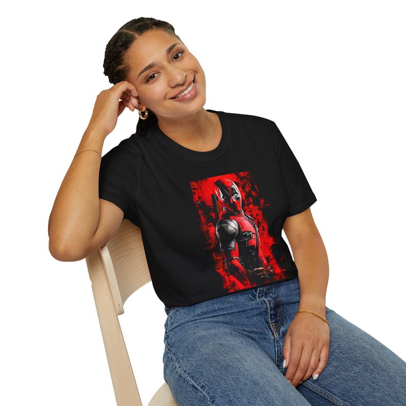 Deadpool: The Mercenary With The Mouth, Unisex Softstyle T-Shirt image 4