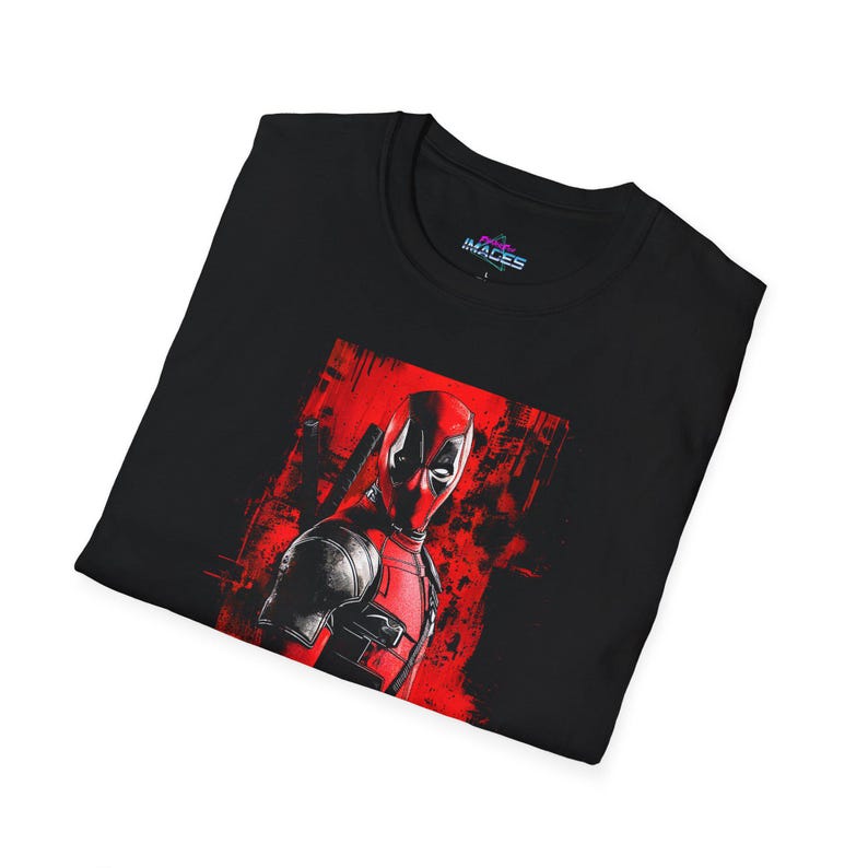 Deadpool: The Mercenary With The Mouth, Unisex Softstyle T-Shirt image 2