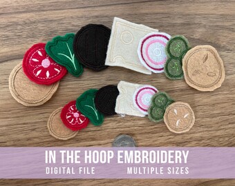 Mini Felt Hamburger In The Hoop Design | Machine Embroidery | Instant Digital File | PES, DST, EXP, and more