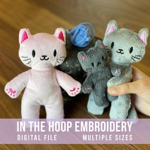 Katy Cat Stuffy In The Hoop Design | Machine Embroidery | Instant Digital File | PES, DST, EXP, & more | Multiple Sizes image 1