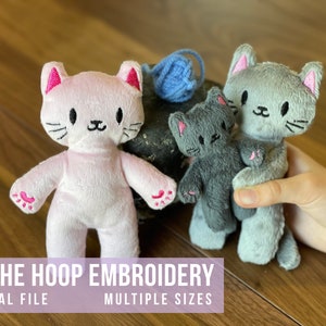 Katy Cat Stuffy In The Hoop Design | Machine Embroidery | Instant Digital File | PES, DST, EXP, & more | Multiple Sizes