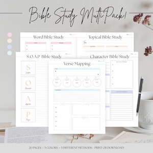 Bible Study Guide Template- Multipack!, Digital Bible Study,  Printable Notes Template, PDF + Printable