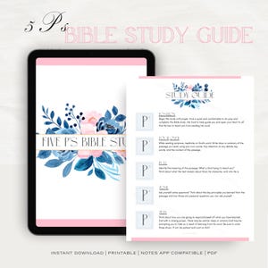 Bible Study Guide Template- 5 P&#39;s Method, Digital Bible Study, Printable, PDF