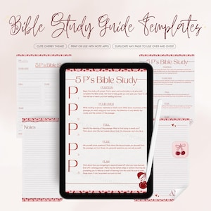 Bible Study Guide Template- 5 P&#39;s Method, Digital Bible Study, Printable, PDF