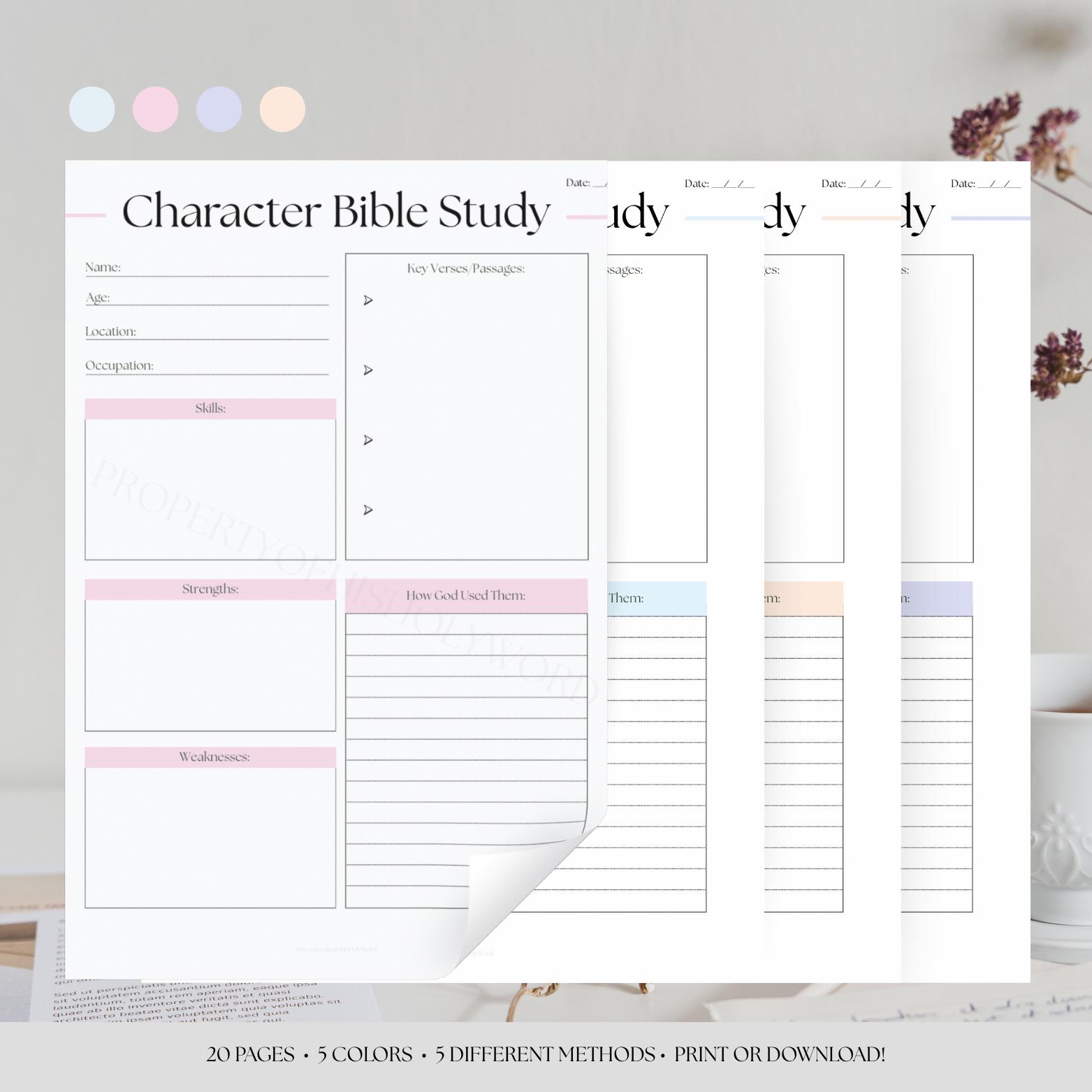 Bible Study Guide Template- Multipack!, Digital Bible Study, Printable ...