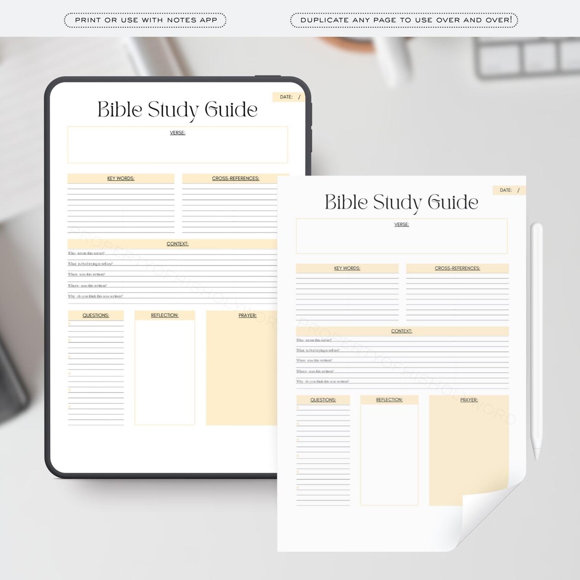 Bible Study Guide Template- Multipack!, Verse Mapping Method, Digital ...