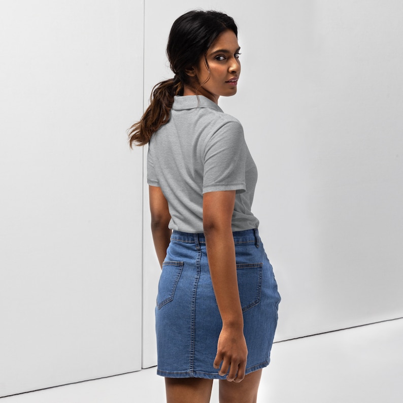 Polo de piqué para mujer bordado