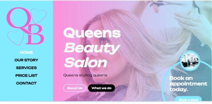 Custom HTML CSS WEBSITE Design Template for Beauty Salon or Stylist - Etsy