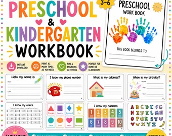 All About Me Preschool & Kindergarten Printable Workbook