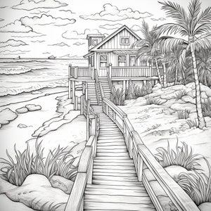 Beach Coloring Art (5 Image Bundle)