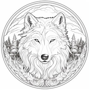 Wolf Coloring Art Pack (5 Image Bundle)