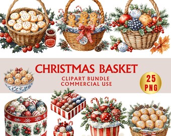 Watercolor Christmas Cookies Clipart: Vintage Holiday Baking PNG (Digital Download)