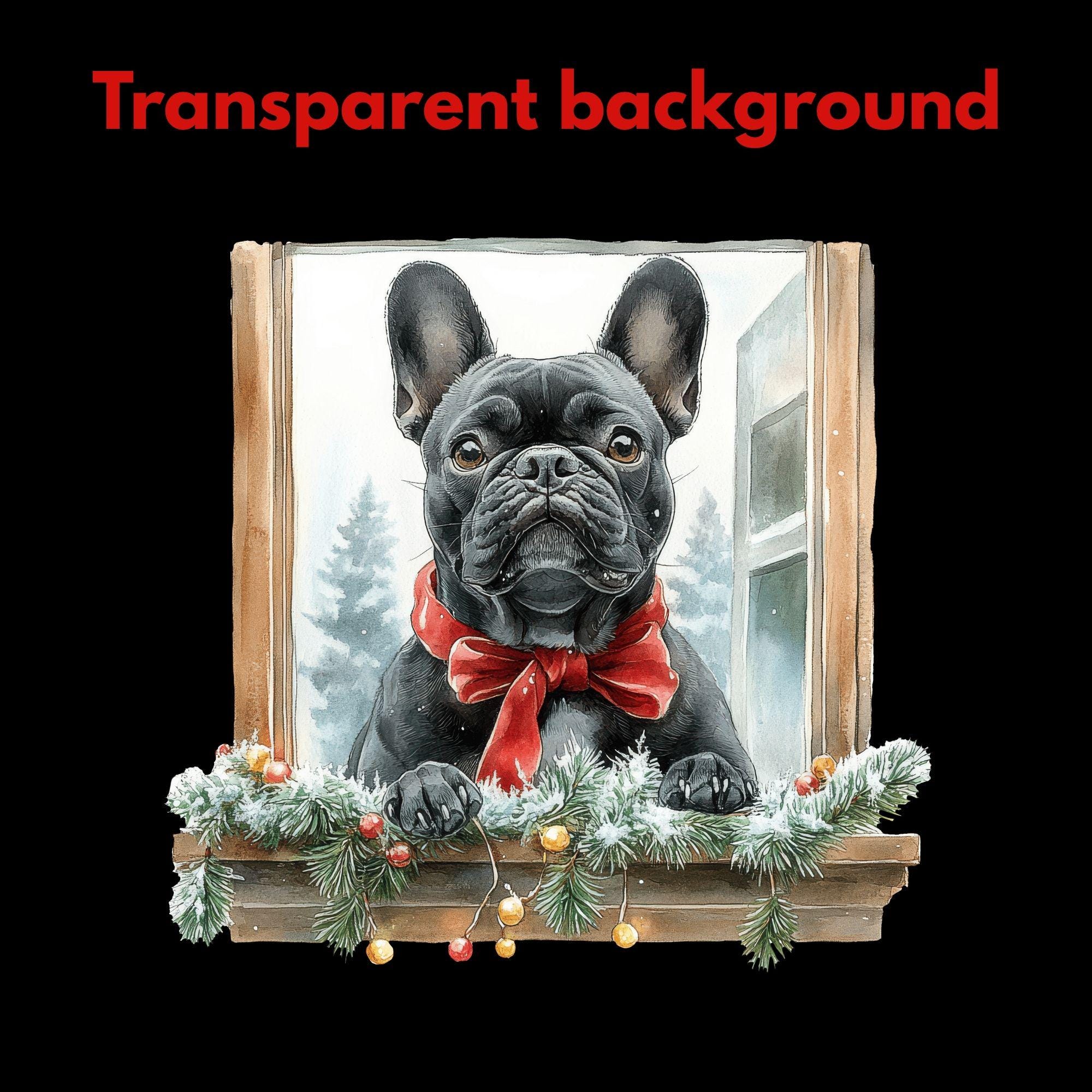 Watercolor Christmas Dog Clipart Set: Holiday Puppy Illustrations (PNG ...