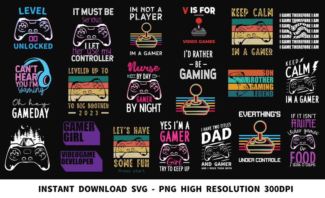 Retro Gaming SVG Bundle Retro Gamer SVG Bundle Video Game - Etsy