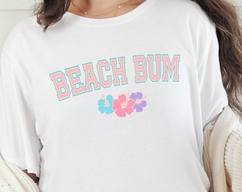 Beach Bum Tshirt, Summer Beach Shirt, Trendy Beach Shirt, Oversized Beach Vacation Tee, Unisex