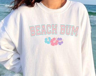 Beach Bum Sweatshirt, Summer Beach Trip Crewneck, Oversized Beachy Sweatshirt, Unisex